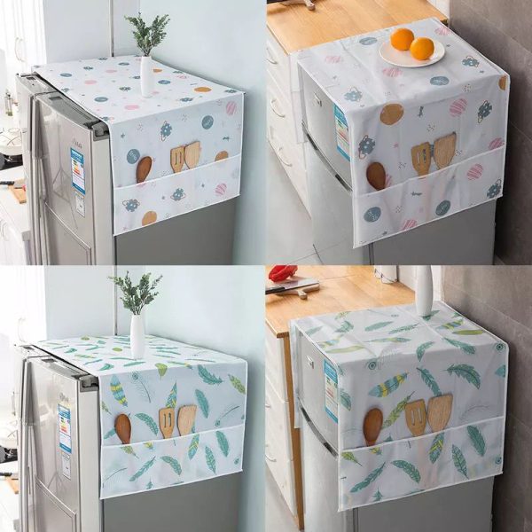 Anti-dust Waterproof Oil-proof Refrigerator Fridge Cover with Side Storage (imported)