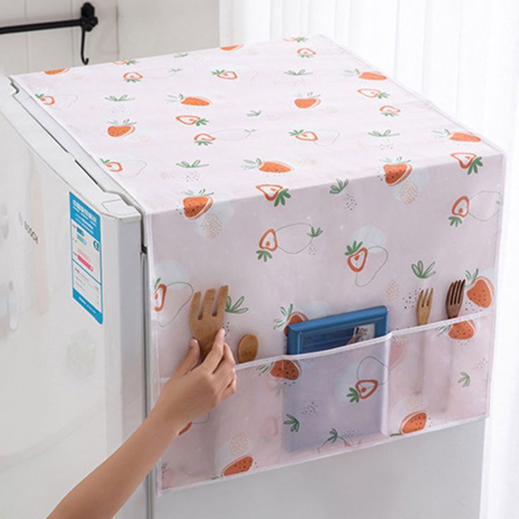 Anti-dust Waterproof Oil-proof Refrigerator Fridge Cover with Side Storage (imported)