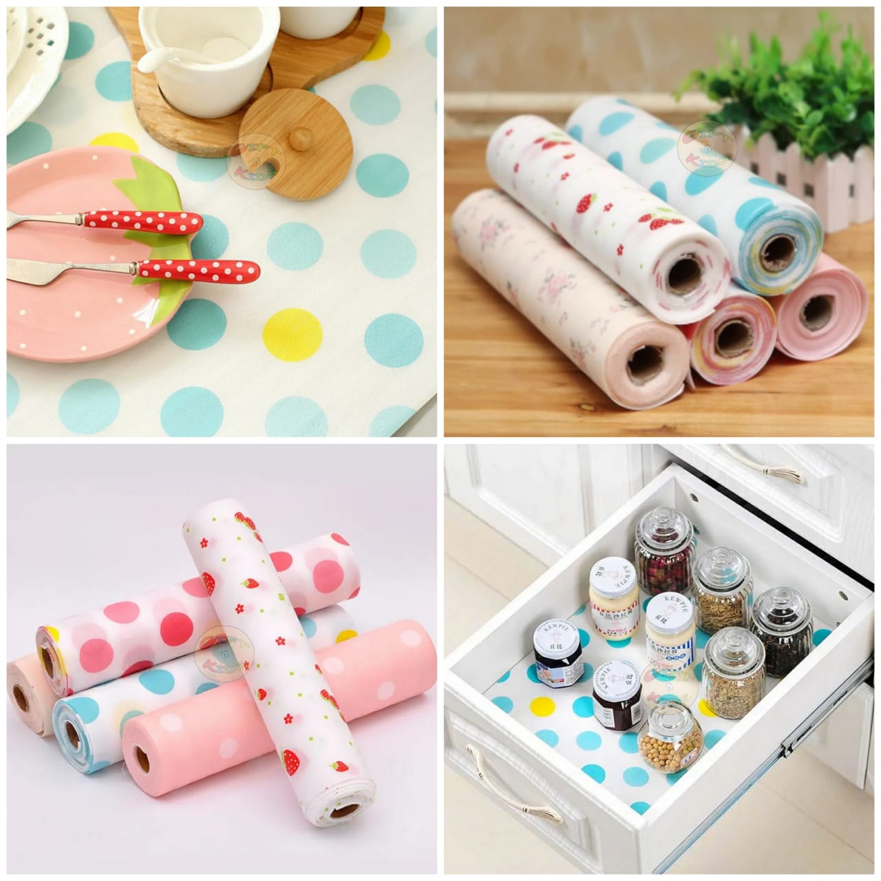 2 ROLLS WATERPROOF ANTI SLIP FOAMIC SHEETS FOR SHELVES CUPBOARD WARDROBE KITCHEN CABINET FRIDGE AND DINING TABLE (RANDOM DESIGN)