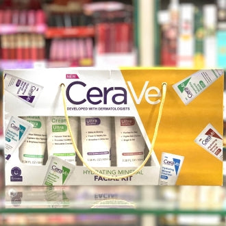 6in1 CeraVe Hydrating Facial Kit Ultra Glowing & Nourishing - Mineral Cream, Scrub, Cleanser, Mask, Face Wash & Skin Polish Cera Ve