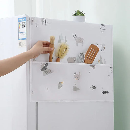 Anti-dust Waterproof Oil-proof Refrigerator Fridge Cover with Side Storage (imported)