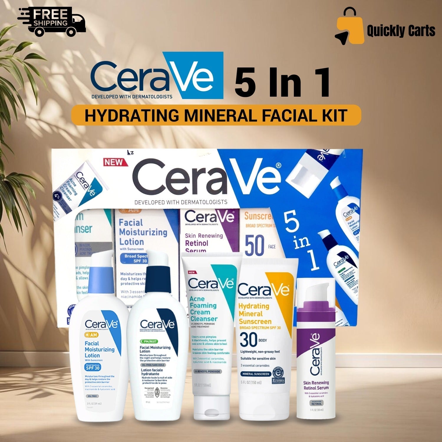 CeraVe Hydrating Mineral Facial Kit 5 In 1